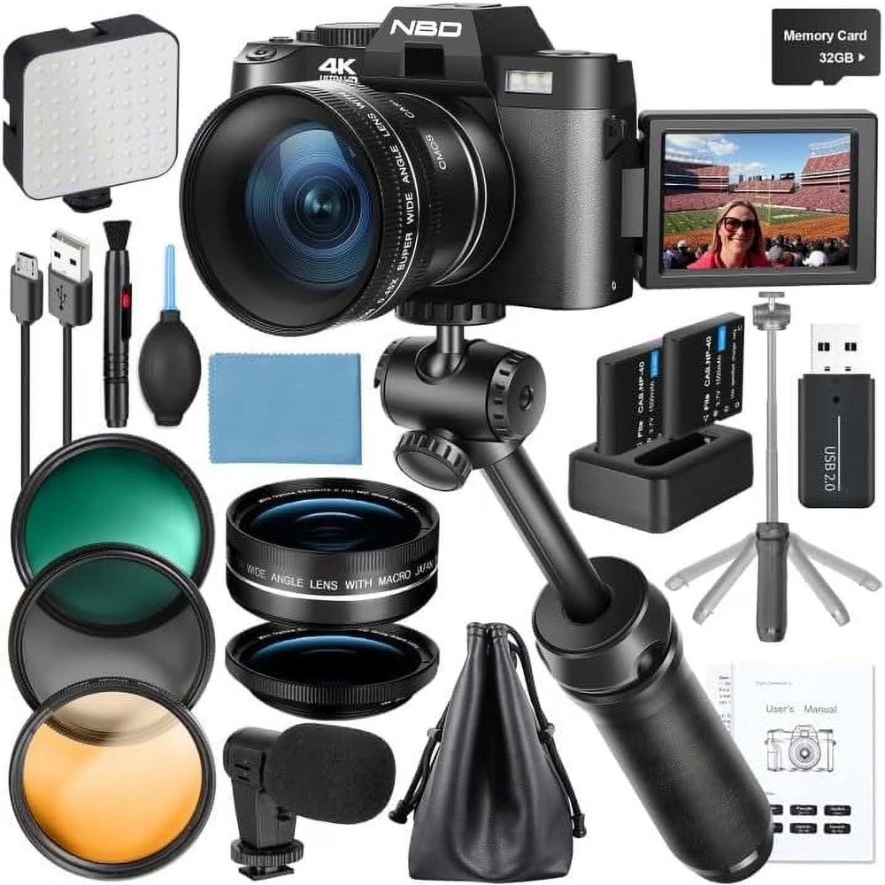 NBD‎ S100 Digital Camera 4K 48MP 16x Zoom Anti-Shake Video Camera 64GB Vlogging